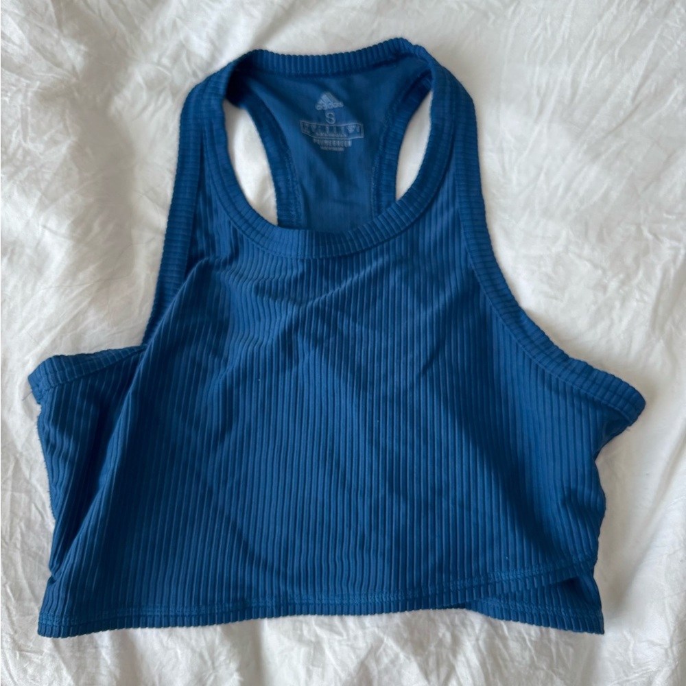 Adidas YOGA STUDIO WRAPPED RIB TANK TOP in Legend Marine